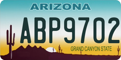 AZ license plate ABP9702