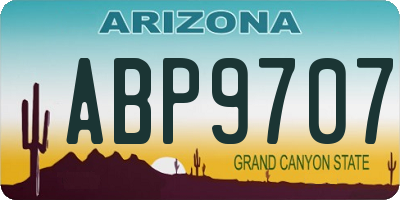 AZ license plate ABP9707