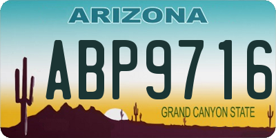AZ license plate ABP9716