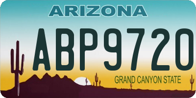 AZ license plate ABP9720