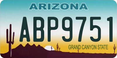 AZ license plate ABP9751