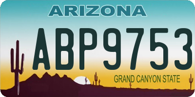 AZ license plate ABP9753