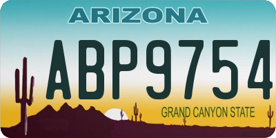AZ license plate ABP9754