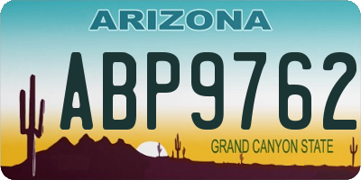 AZ license plate ABP9762