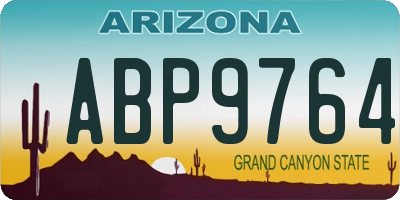 AZ license plate ABP9764