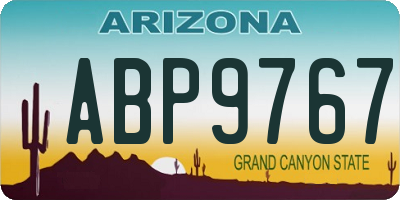 AZ license plate ABP9767
