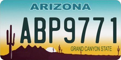 AZ license plate ABP9771