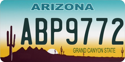 AZ license plate ABP9772