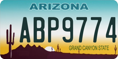 AZ license plate ABP9774