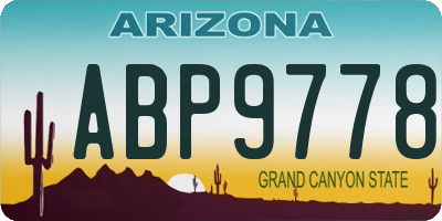AZ license plate ABP9778