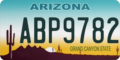 AZ license plate ABP9782