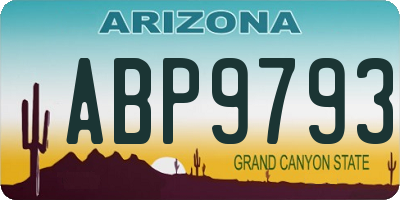 AZ license plate ABP9793
