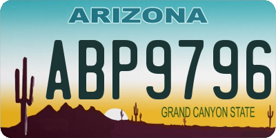 AZ license plate ABP9796