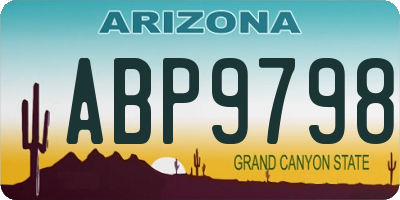 AZ license plate ABP9798