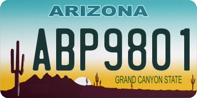 AZ license plate ABP9801
