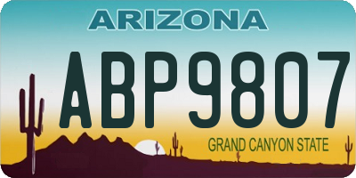AZ license plate ABP9807