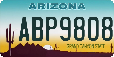 AZ license plate ABP9808