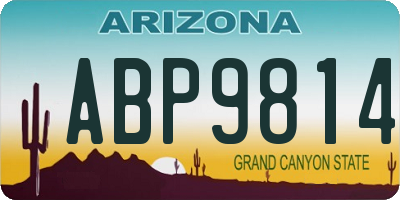 AZ license plate ABP9814
