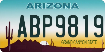 AZ license plate ABP9819