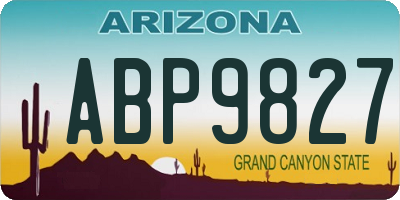 AZ license plate ABP9827