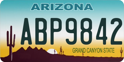 AZ license plate ABP9842