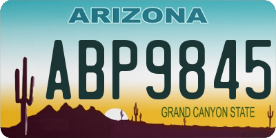 AZ license plate ABP9845