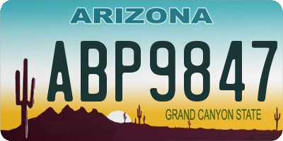 AZ license plate ABP9847