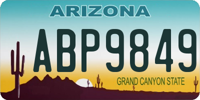 AZ license plate ABP9849