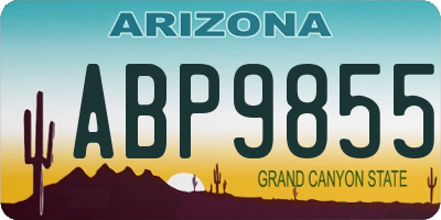 AZ license plate ABP9855