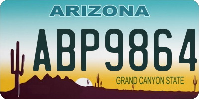 AZ license plate ABP9864