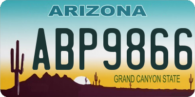 AZ license plate ABP9866