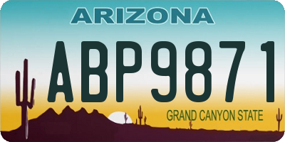 AZ license plate ABP9871