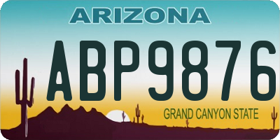 AZ license plate ABP9876