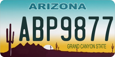 AZ license plate ABP9877