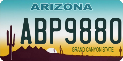 AZ license plate ABP9880