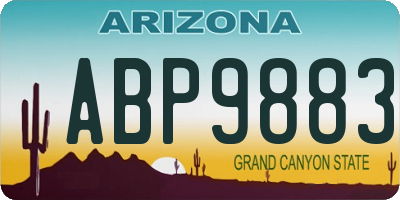 AZ license plate ABP9883