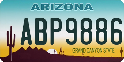 AZ license plate ABP9886