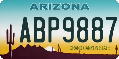 AZ license plate ABP9887