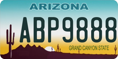 AZ license plate ABP9888