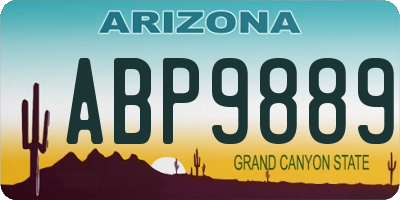 AZ license plate ABP9889