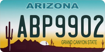 AZ license plate ABP9902