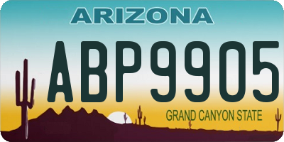 AZ license plate ABP9905