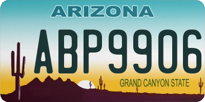 AZ license plate ABP9906