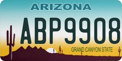 AZ license plate ABP9908