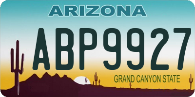 AZ license plate ABP9927