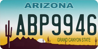 AZ license plate ABP9946