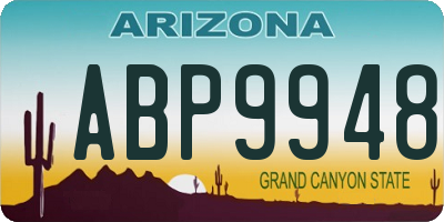 AZ license plate ABP9948