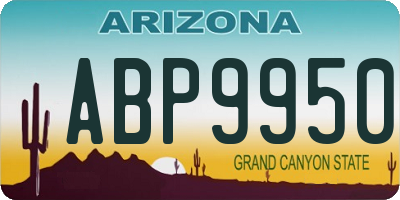 AZ license plate ABP9950