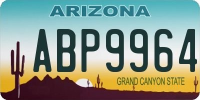 AZ license plate ABP9964