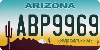 AZ license plate ABP9969